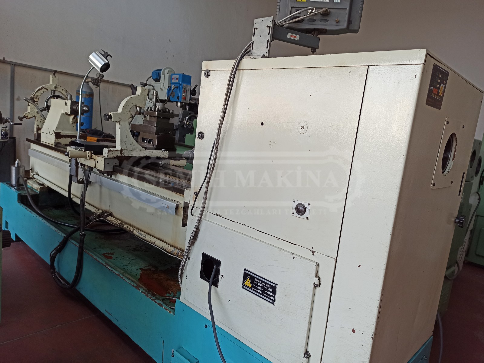 2 Metre Dijitalli 660 Çap Fener 105 Monoblok Gövde Geniş Banko Rapid Hareketli Torna - Görsel 12