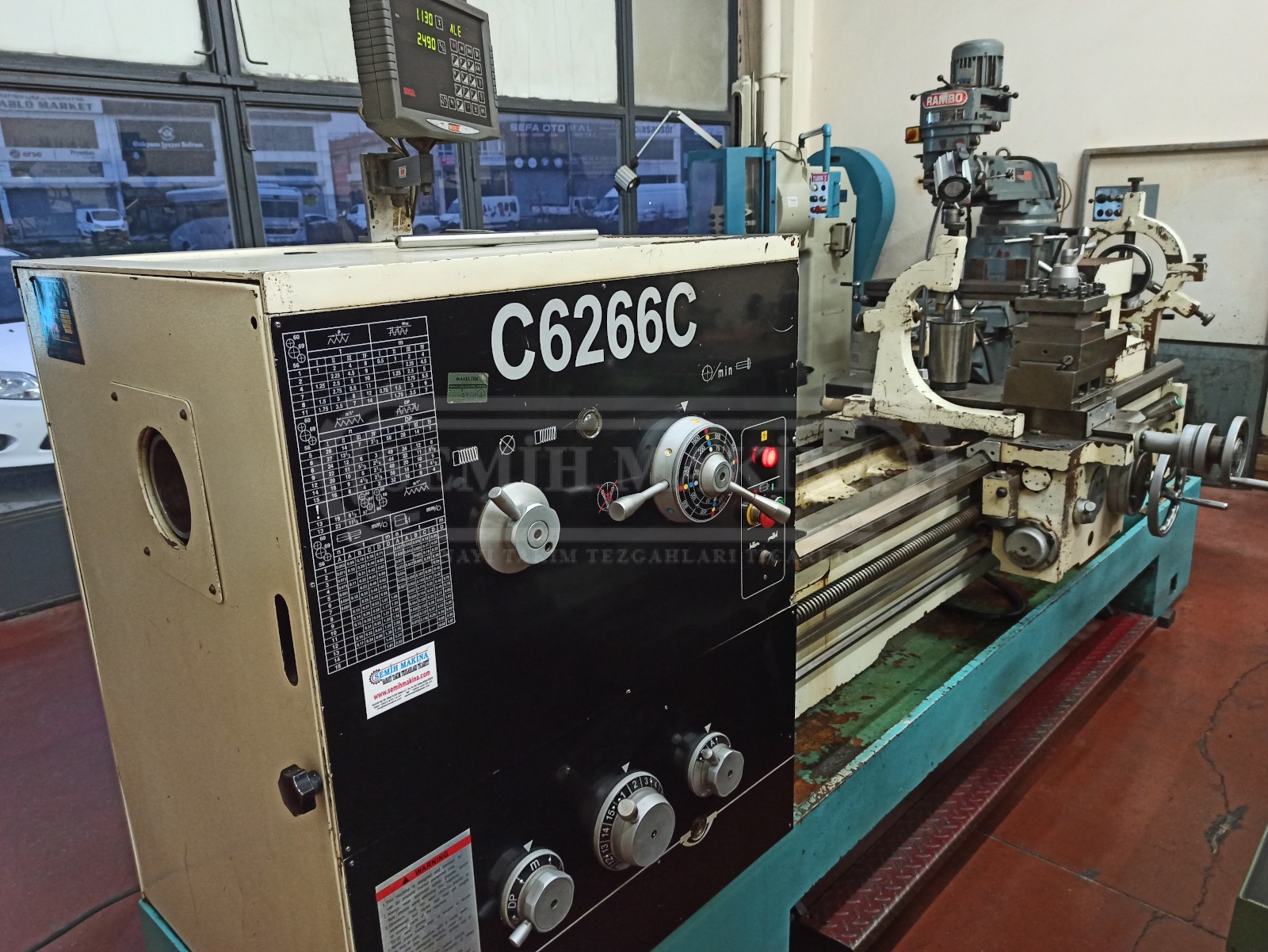 2 Metre Dijitalli 660 Çap Fener 105 Monoblok Gövde Geniş Banko Rapid Hareketli Torna - Görsel 13