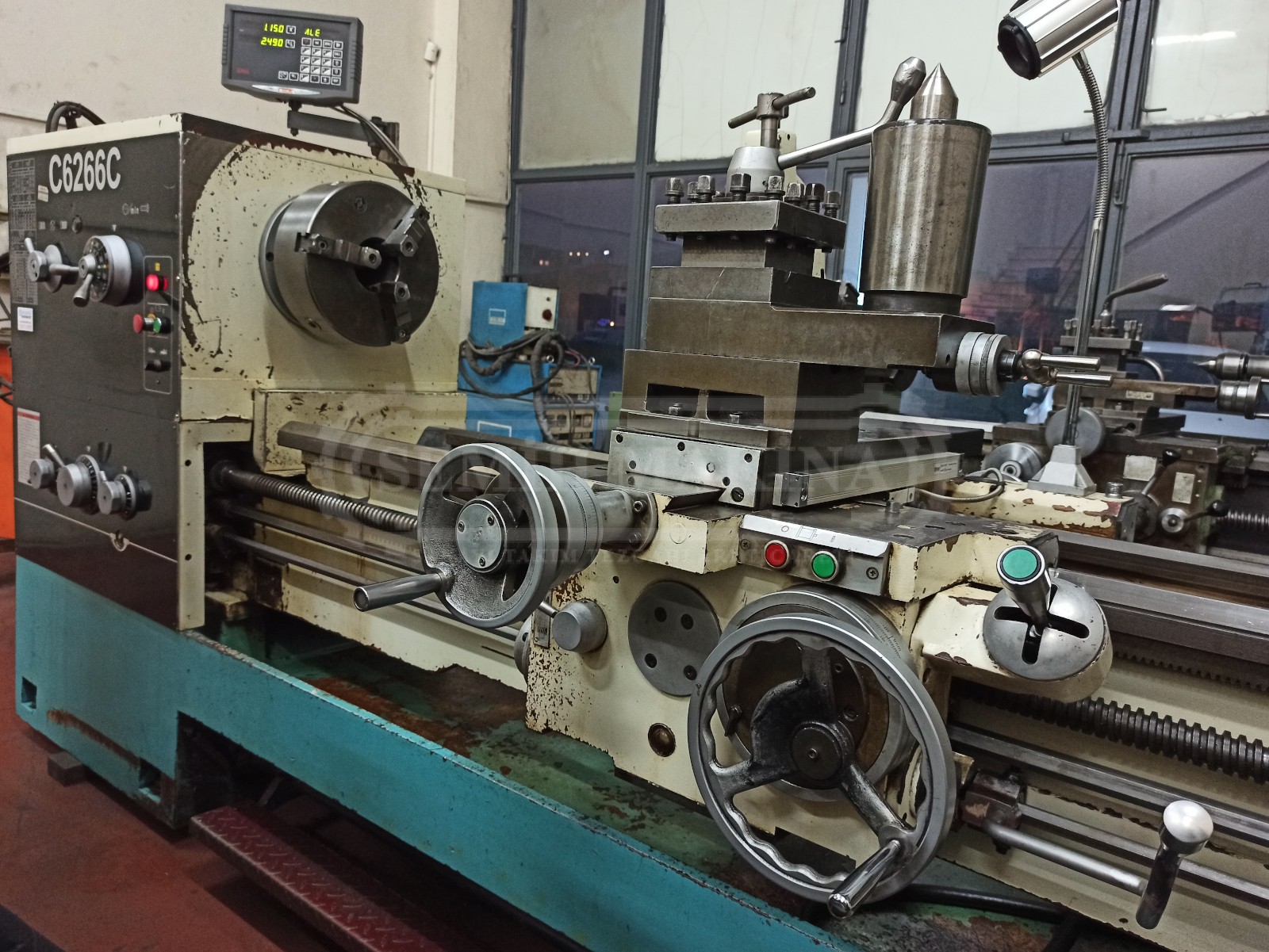 2 Metre Dijitalli 660 Çap Fener 105 Monoblok Gövde Geniş Banko Rapid Hareketli Torna - Görsel 7